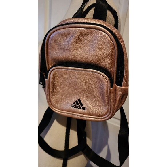 ADIDAS x Zoe Saldana Collection Rose Gold Leather Mini Backpack Style 5151468 - Picture 4 of 11